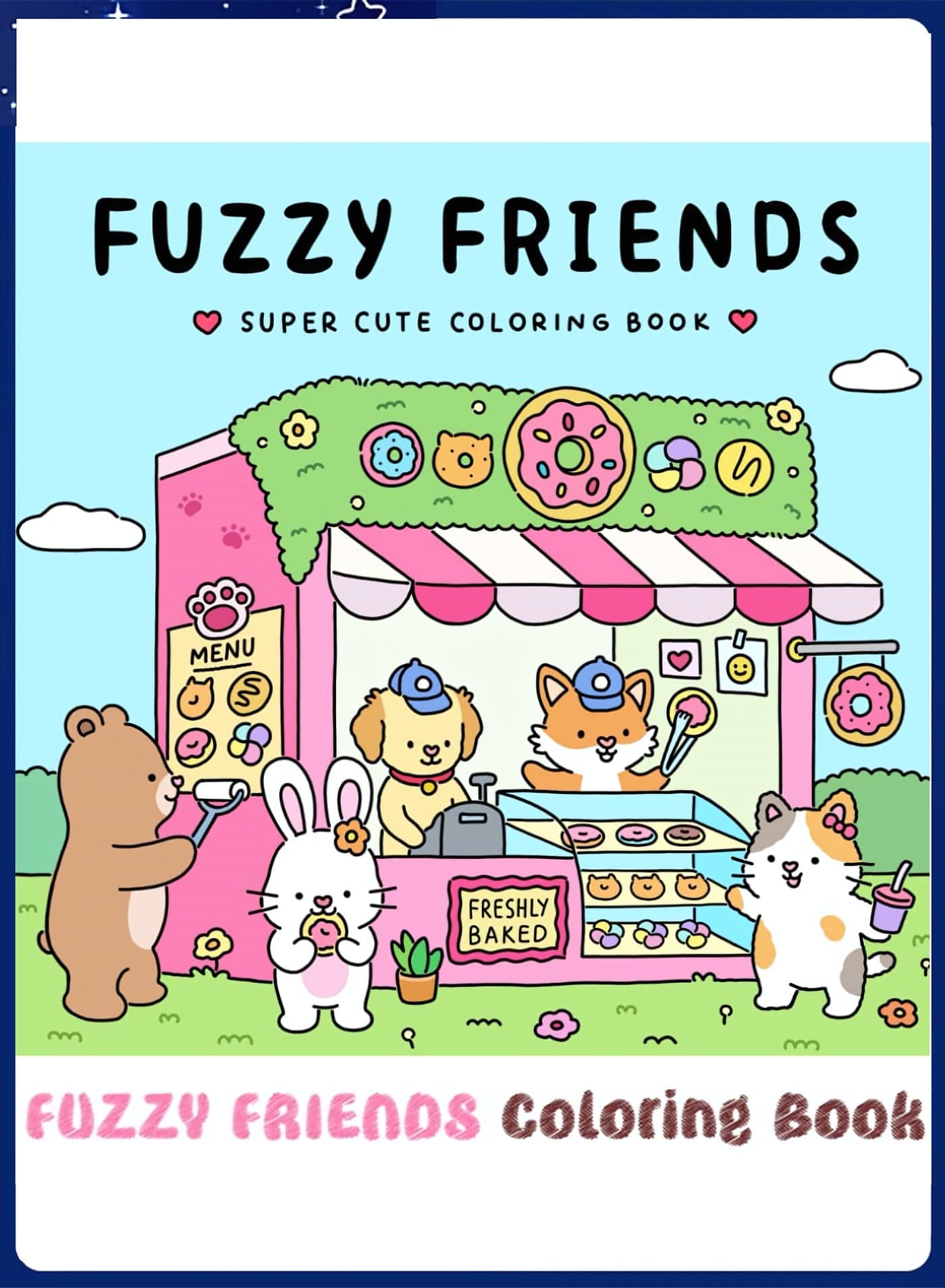 Coloring Book for Adults & Teens, Fuzzy Friends: Cute & Cozy Daily Relaxation Activity with Whimsical Illustrations, Relaxing Anti-Anxiety Art Therapy, Perfect for Cozy Spaces & Holiday Gifting