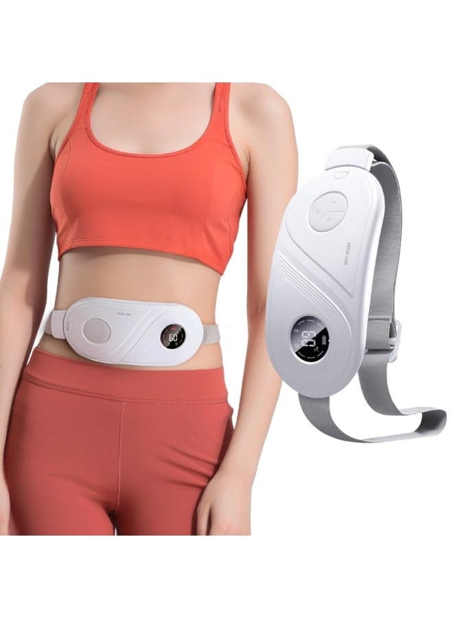 Menstrual Heating Massager for Period Cramps & Pain 1800mAh / ABS Material / Close-fitting & Comfortable / Intelligent Noise Reduction / Fast Heating in 3 Seconds / Intelligent Digital Display / 2 Hours Working time / 3 Gear Temperature / 5V Rated voltage / 3 Gear Vibration / Heating Belt for Menstrual Colic Relief / 3 Hours Charging Time - White