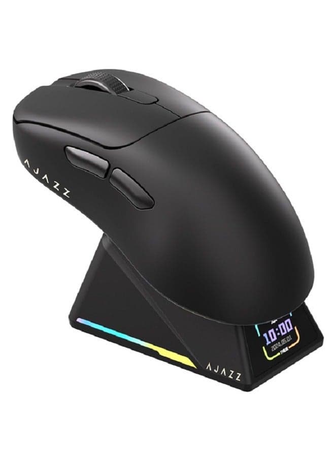 AJ179 APEX Tri-Mode Gaming Mouse, 8K Wireless Gaming Mice, Up to 42K DPI,Ultralight, Magnetic Charging Dock with TFT Screen, Pixart PAW3950 Sensor,100M Clicks HUANO Switch, Tri-Mode Mice, for PC/MAC,Black