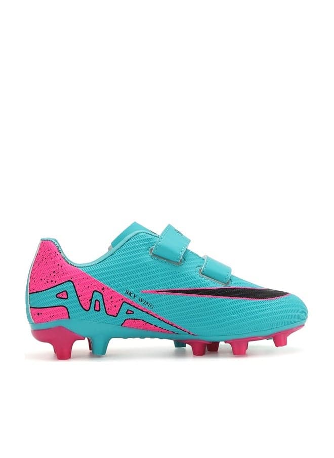 SKY WING Boys And Girls Soccer Cleats FG Sole Hook And Loop Soccer Shoes For Unisex Kid Indoor Outdoor Hook & Loop Football Shoes Suitable Little Kid And Big Kid