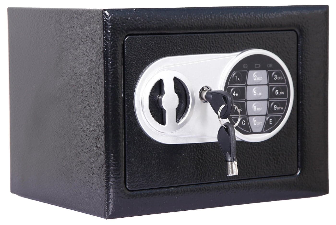 Safe Box Steel Small 4.6L with Electronic Keypad Lock and Key, Mini Security Deposit Locker For Home Office Cash Box Jewelry Passport Watches (23x17x17cm)