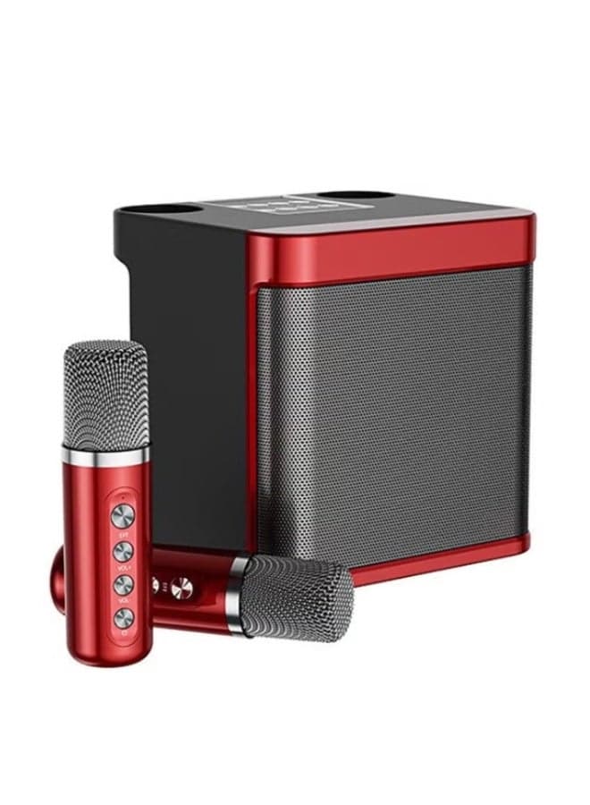Mini Karaoke Machine Set, Portable Bluetooth Speaker with 2 Wireless Karaoke Microphones,Singing Machine Karaoke System for Kids Adult