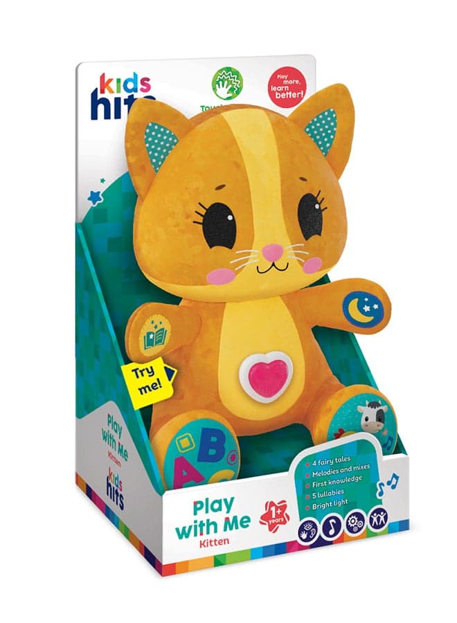 Kids Hits Play with Me Kitten – Interactive Toy for Toddlers 2+ Years – 4 Fairy Tales, Melodies and Mixes, First Knowledge, 5 Lullabies, and Bright Lights