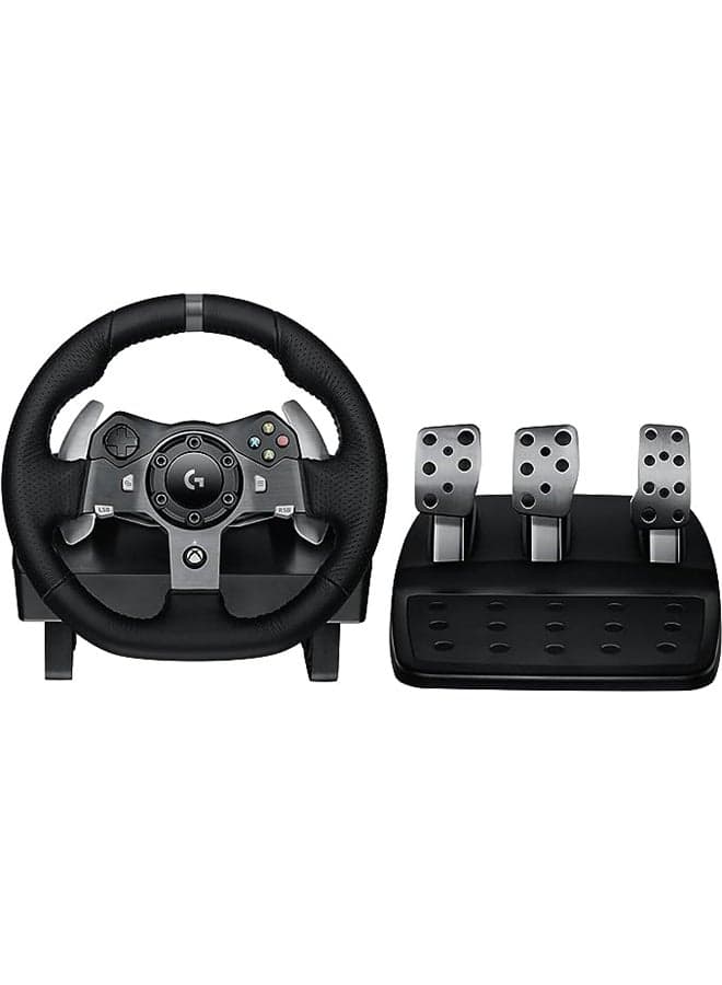 Logitech G920 Driving Force Racing Wheel and Floor Pedals, Real Force Feedback, Stainless Steel Paddle Shifters for Xbox Series X|S, Xbox One, PC, Mac - Black - UAE Version