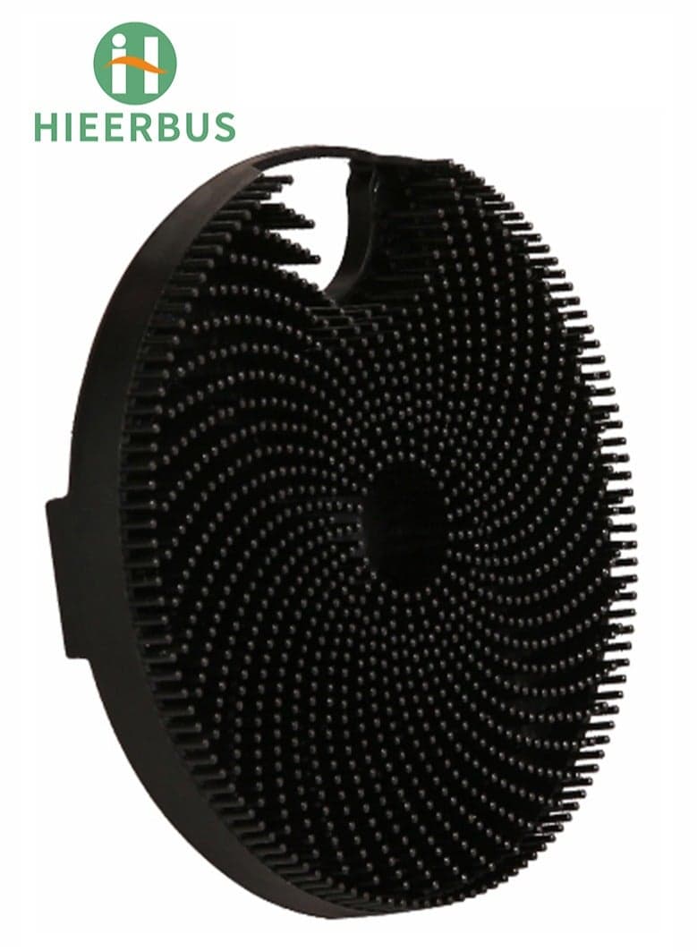 Silicone Body Brush, Gentle Exfoliating Body Scrubber in Shower Silicone Loofah with Easily Leather Bristles, Long Lasting, and More Hygienic Than Traditional Shower Loofah 1Pack, Black