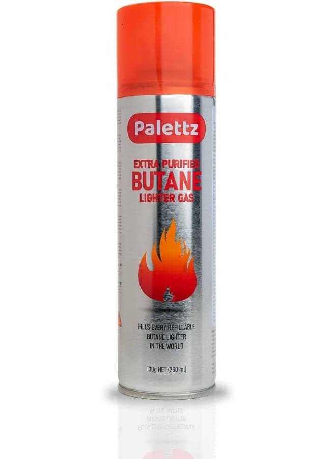 PALETTZ Butane Lighter Gas Refill 250 mL Ultra Purified Fuel for Lighters