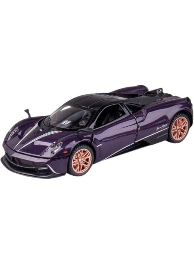 Diecast Model Car 1/22 Super Sports Car, Simulation Scale Model, Metal Collectible, Home Office Decoration, for Display Purple Colour