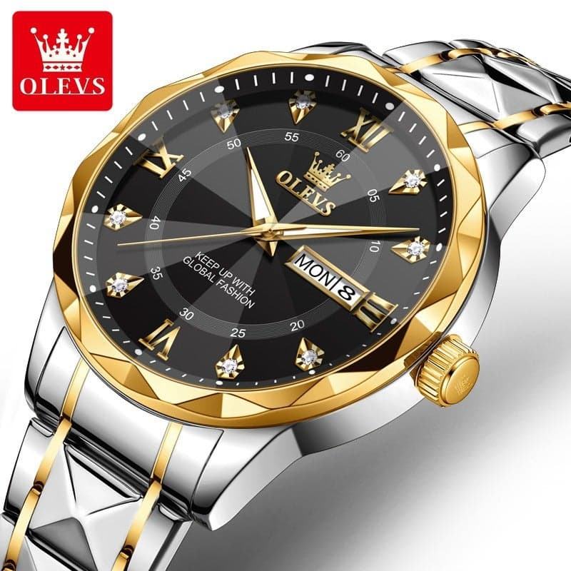 Men's Waterproof Luminous Watch, Quartz Movement, 41mm Case, Date Display, Casual Wristwatch