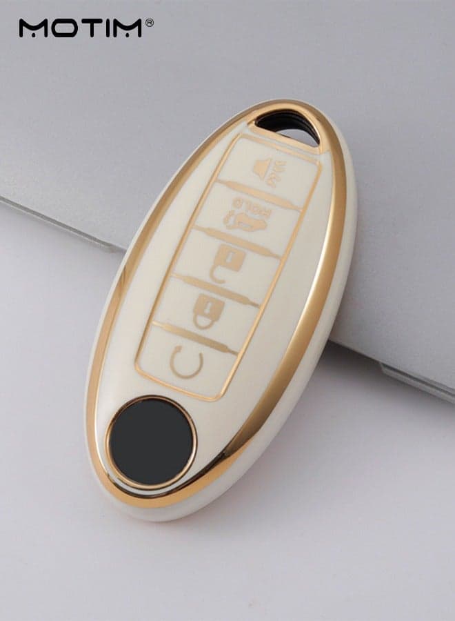 5-Button Car Key Fob Case Key Protector for Nissan, Full Protection, Soft TPU Key Fob Shell Cover for Altima Armada Maxima Murano Pathfinder Rogue Infiniti 2017 to 2026 for Nissan