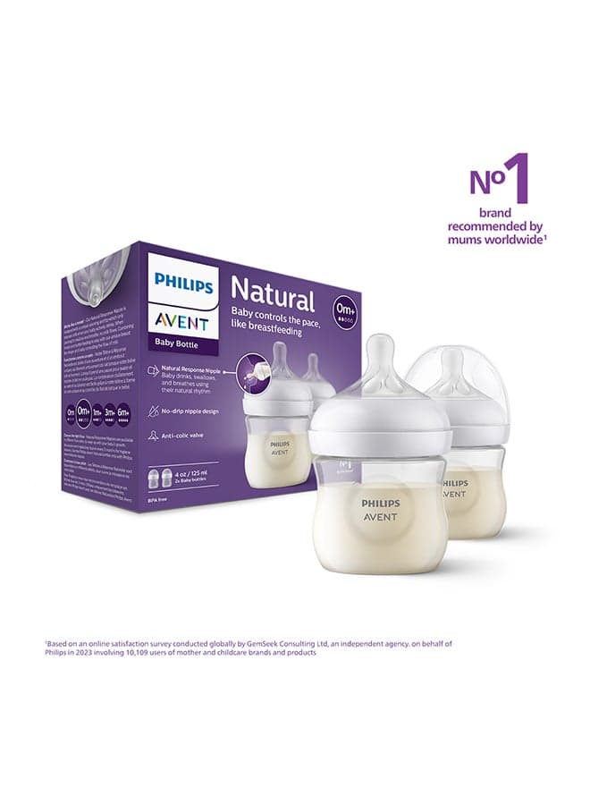 Pack Of 2 Baby Natural 3.0 Feeding Bottle 125 ML - White