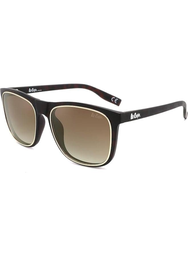 Women Polarized Sunglasses DEMI Frame GR.Brown Mirror Lens 5mm - LC1006C03