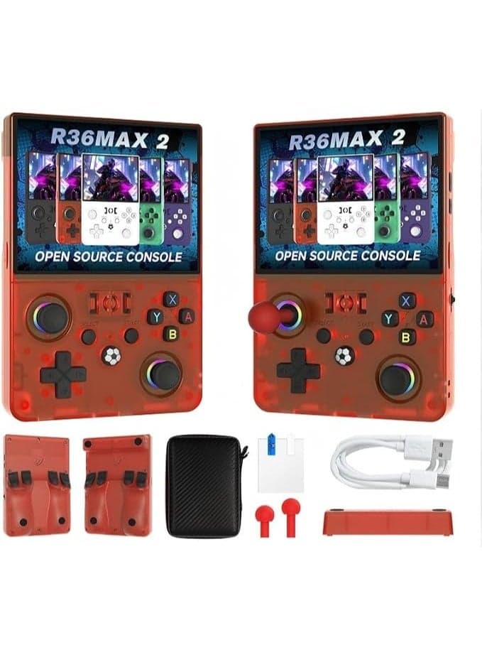 R36MAX-2 Handheld Game Console – 4.5 Inch IPS HD Display, 64GB Storage, 4000mAh Rechargeable Battery, Linux-Based Portable Multimedia Entertainment Device for Home & Travel