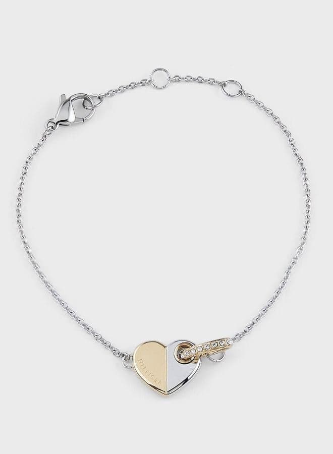 Womens Chain Bracelet With A Heart Charm - 2780880