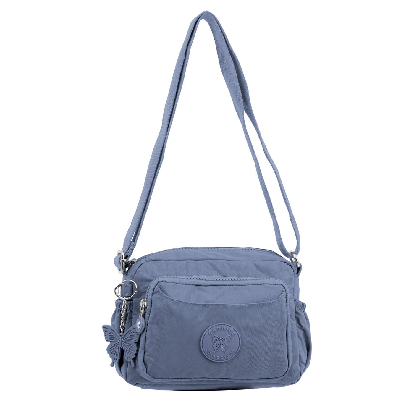 Caprice Collection Unisex Small Crossbody Bag – Waterproof Nylon, Lightweight & Compact, Light Blue