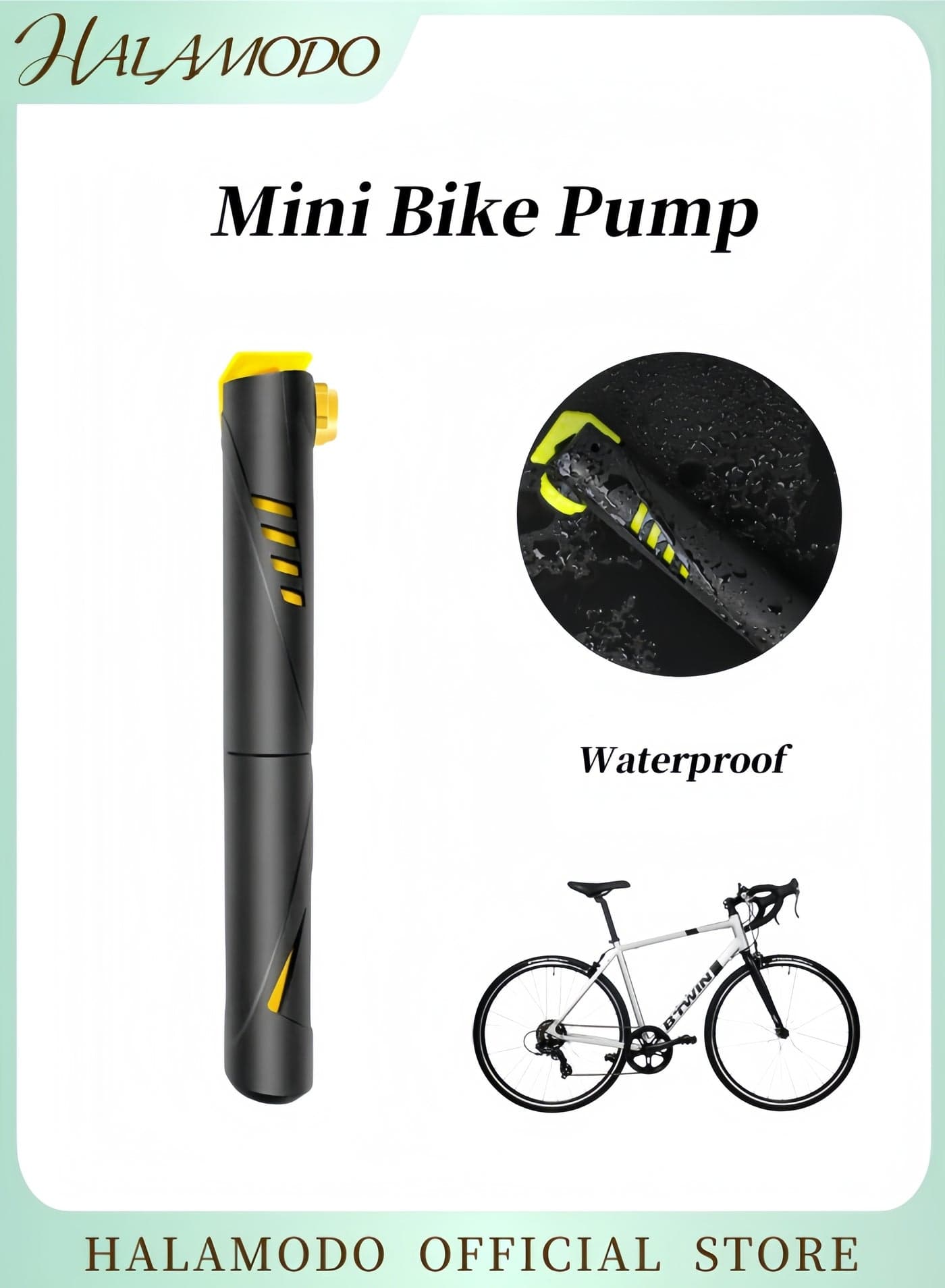 Mini Bicycle Tyre Inflator Pump Portable Road Bike Pump Telescopic Mountain Bike Inflator Hand-held Inflator Bicycle Tire Air Pump Outdoor Cycling Accessories