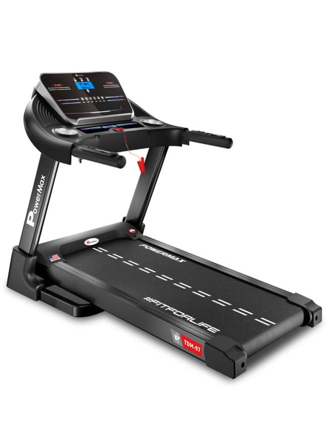 Fitness Tdm-97 (4Hp Peak) Treadmill For Home, Cardio Training, With 12 Pre-Set Workout Programs & 3 Target Based Modes, Max User Weight 110Kg, Max Speed 12 Km/Hr