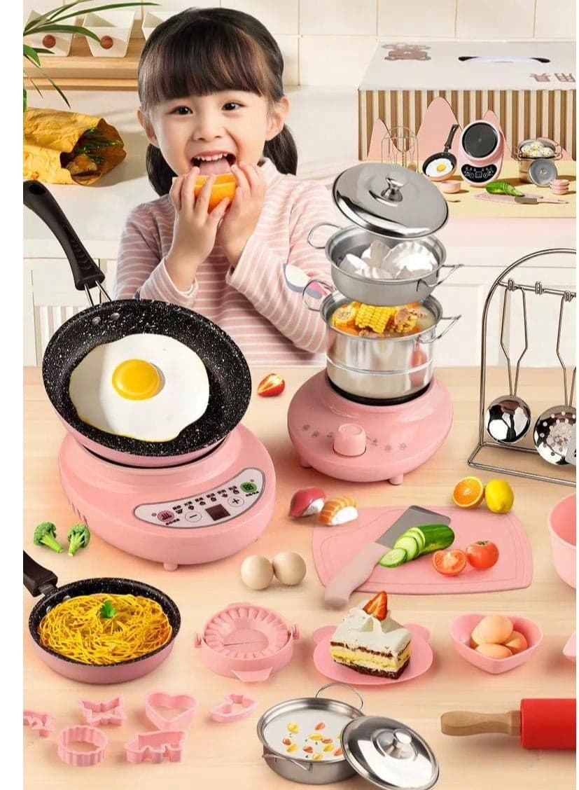 Real Cooking Kitchen Toy Set,26 PCS Mini Electric Cooking Set,Gifts For Kids 4 Years+