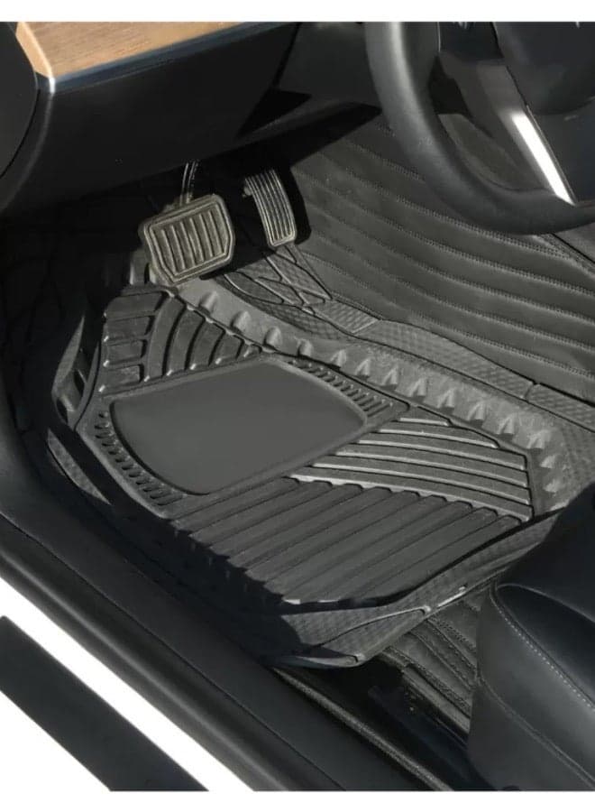 Universal Car Floor Mats Black, Rubber Floor Mats for Cars and SUVs,Waterproof Anti-slip Easy to Clean,safe, environmentally friendly and odorless,5 Pieces/Set
