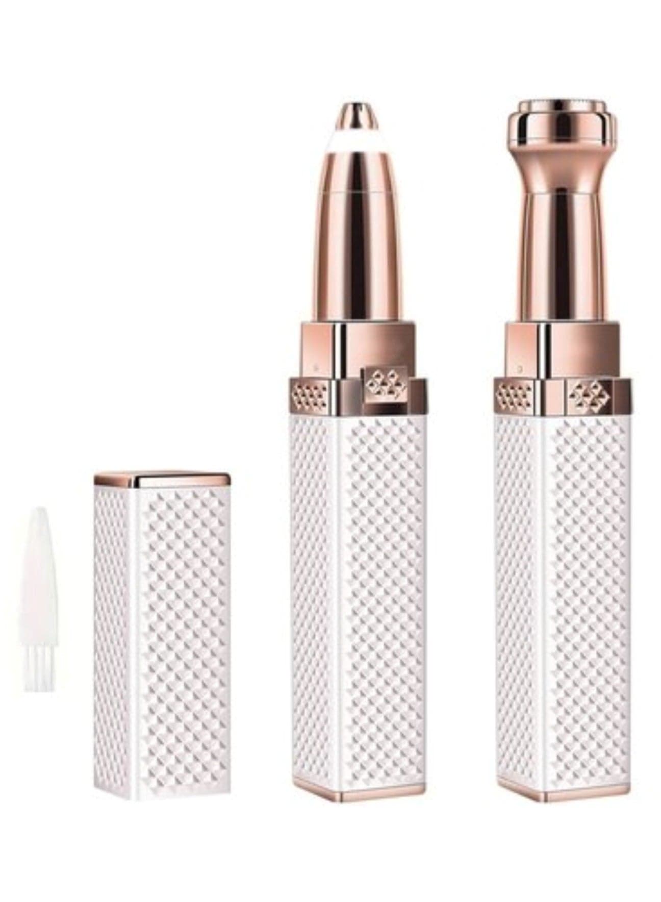 2 in 1 Facial Women Hair Remover Eyebrow Trimmer Rechargeable Painless Precision Lipstick Style Razor Trimmer for Facial Body Hair Shaver for Lips Nose Chin Face