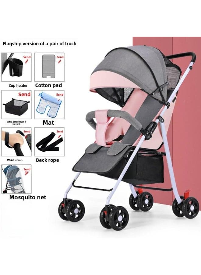 Lightweight, Foldable, Can Sit Or Lie Down, Easily Retracted With Just One Click - Pink