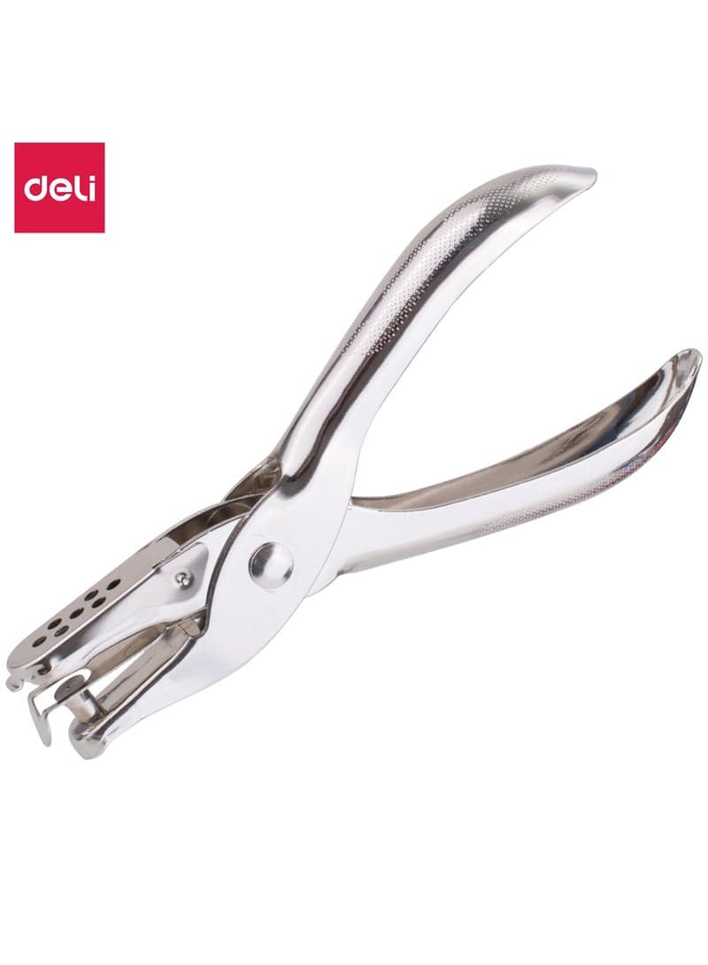 Deli E0114 One-Hole Punch Silver 8-Sheet Capacity 6mm Office Hole Puncher
