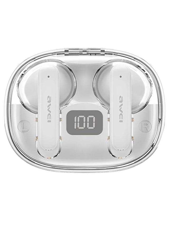 ENC Noise Cancelling Bluetooth Headset, 4 HiFi Stereo Microphones, Gaming Earbuds, Digital Charging Case, Extra Long Battery Life, 10 Minutes Charging, 180 Minutes Music Listening, IPX6 Waterproof. White