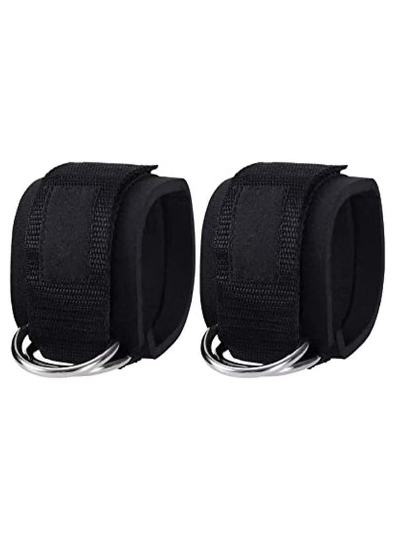 Adjustable Padded Ankle Straps for Cable Machine Kickbacks Glute, Leg & Hamstring Workout Cuffs Durable D-Ring Fitness Straps for Resistance Training, Home Gym & Strength Exercises (1 Pair)