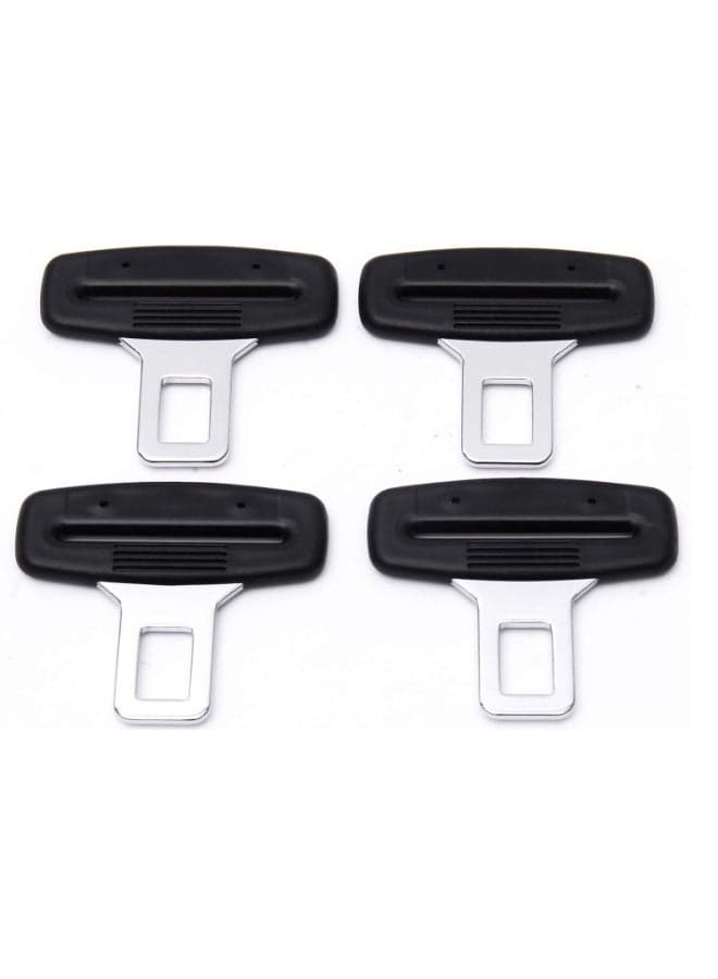 4 pcs Car Seat Belt Buckle Clip, Car Seat Belt Clips, Car Seat Belt Insert Metal Tongue, Seat Safety Belt Buckle Auto Metal Seat Belt Clip, Universal for Most Vehicle. (Black)