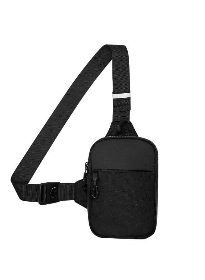 Small Sling Bag for Men Waterproof Crossbody Fanny Packs Purses Chest Bags with Adjustable Shoulder Belt for Travel Sport Camping(Black)