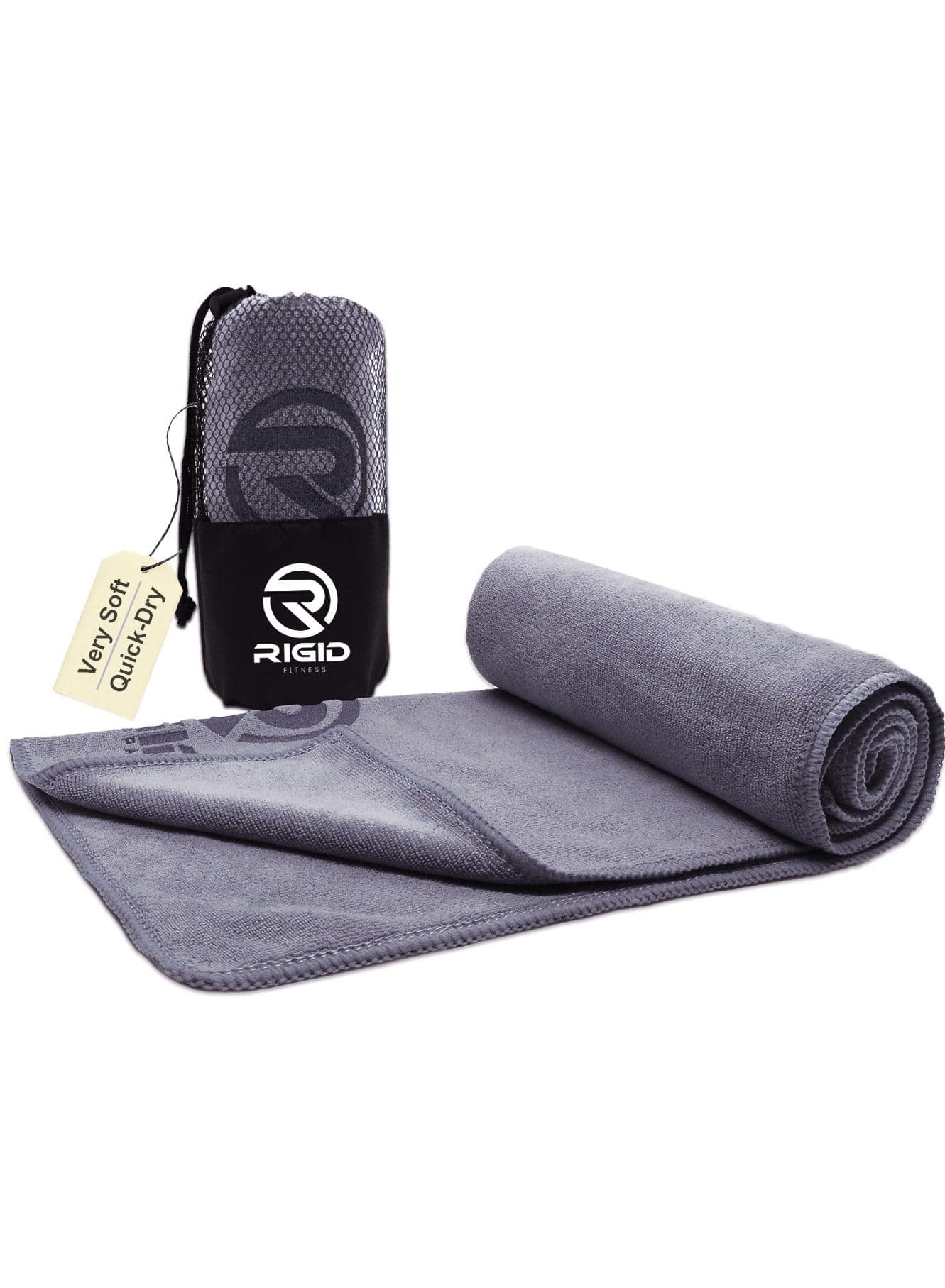 Microfiber Gym Towel - Very Soft Feeling Towels, Yoga Microfiber Cloth - Quick Dry & High Absorbent Sweat Towel for Gym & Outdoor - Small Face Towel - Thich 400gsm - 75x35cm (Grey)