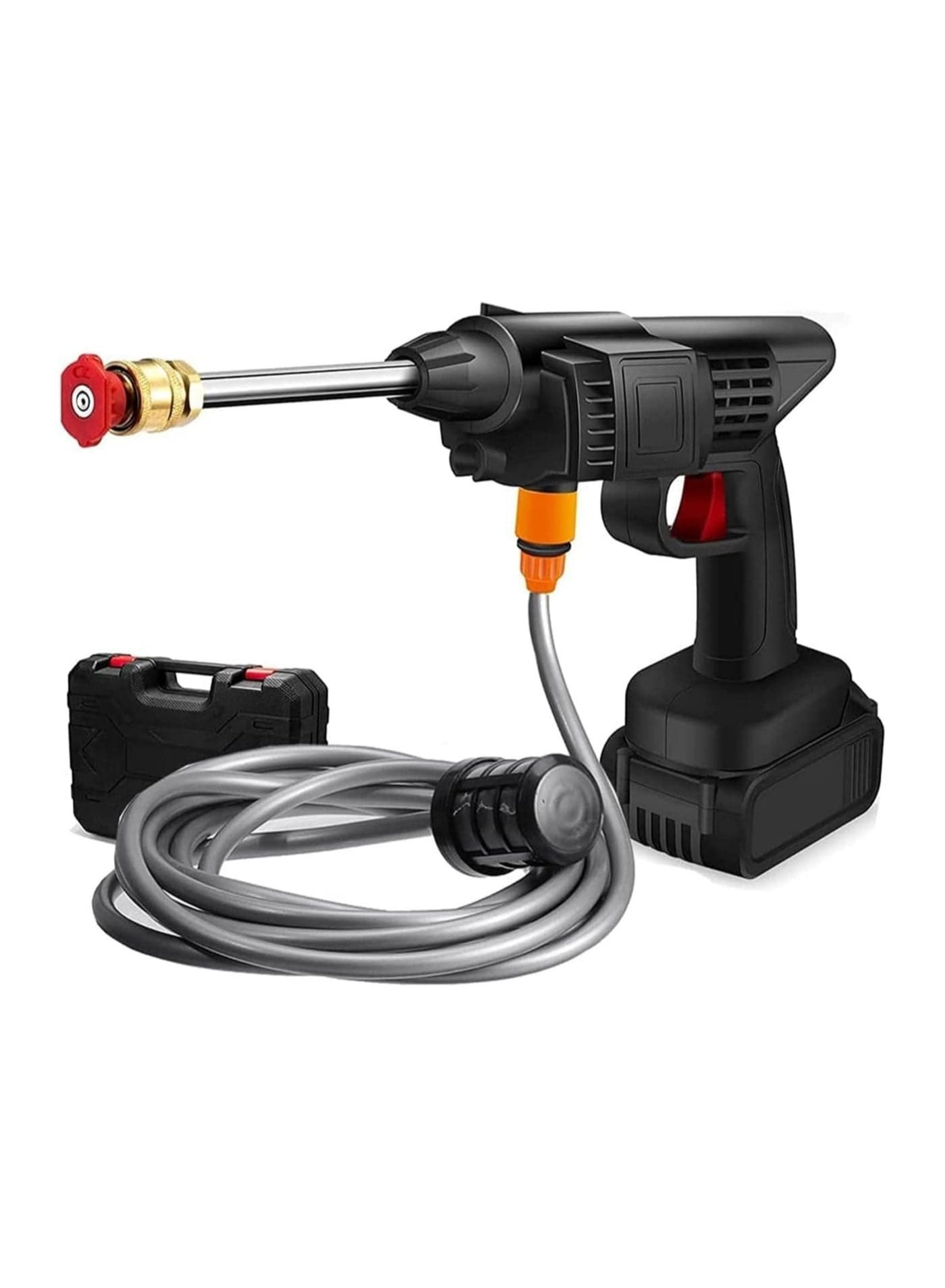 Cordless 48V Electric High Pressure Car Washer Manual Rechargeable Car Washing Machine with Adjustable 3-in-1 Nozzle and Hose Pipe for Washing Cars Watering Flowers Cleaning Floors