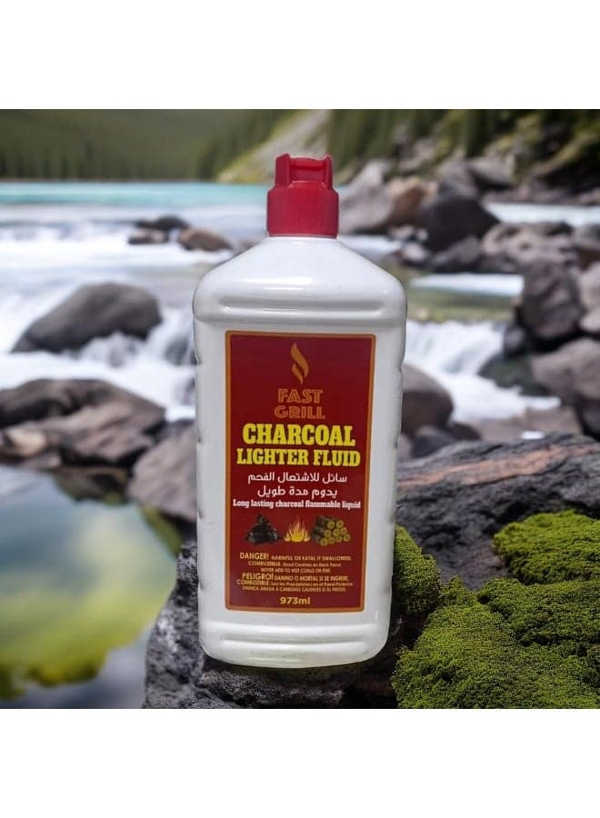 Barbeque Charcoal Fluid Long Lasting Liquid | BBQ Charcoal Lighter Fluid - 973ml