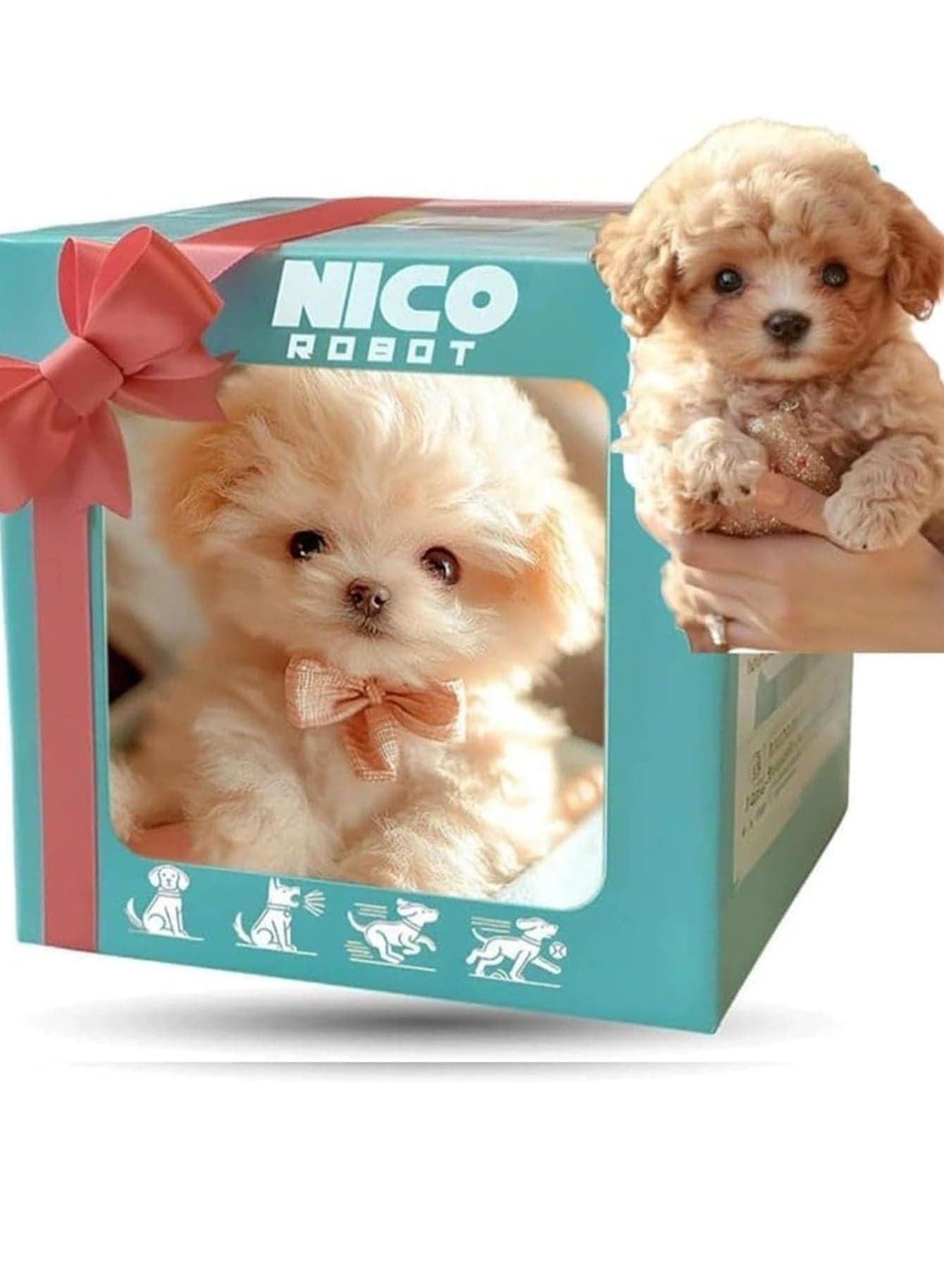Robot Dog Nico, Robot Puppy That Acts Like a Real Dog, Realistic Robotic AI Pet Dogs, Nico Robots Puppy, Electronic Interactive Stuffed Dogs for Sitting, Barking, Walking and Running B
