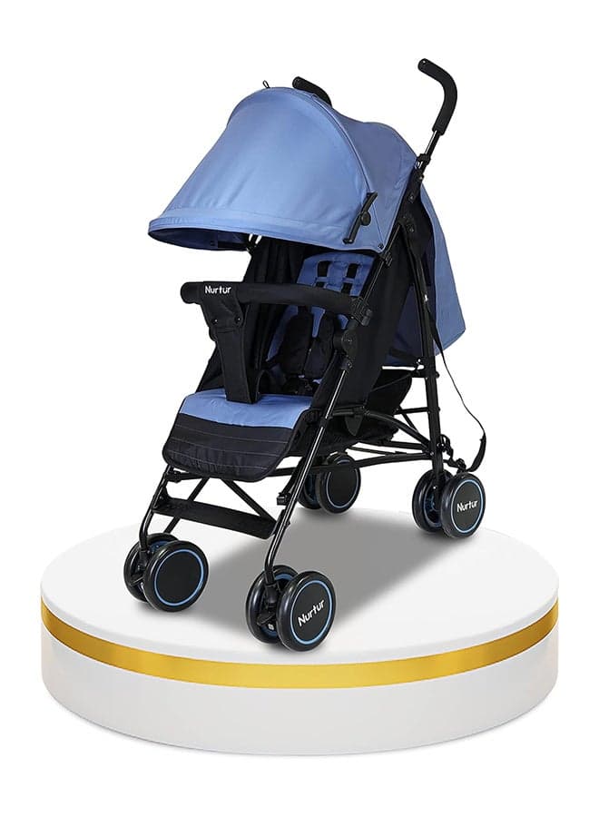 Archer Baby/Kids Lightweight Travel Stroller 0 36 Months, Storage Basket, Detachable Bumper, 5 Point Safety Harness, Compact Design, Blue