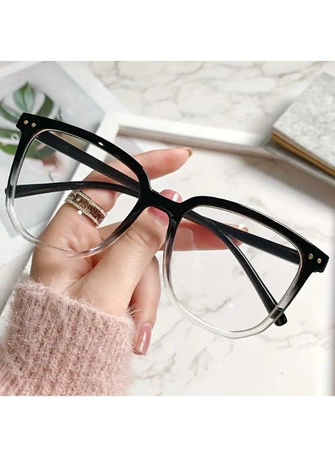 Unisex Square Blocking Glasses, Suitable for Computers, Tvs, And Phones, Clear Lenses, Lightweight And Comfortable for Daily (Includes eyeglass case)
,blue lighe blocking glasses,eyeglasses
