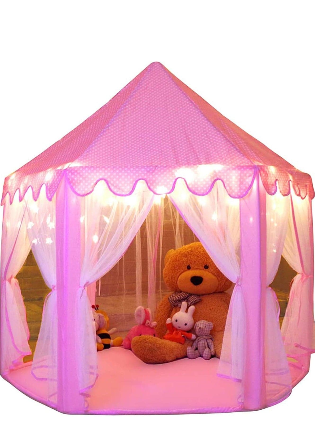 Kids Play Tent Indoor,Princess Tent Girls Large Playhouse Kids Castle Play Tent with Star Lights Toy for Children Indoor and Outdoor Games,Gift For Boys And Girls Birthday.
