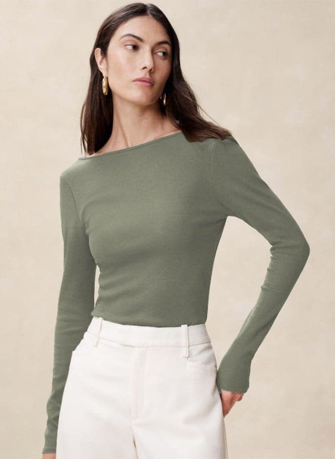 Fitted Green Top for Women