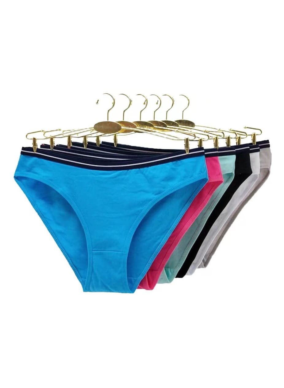 Zeemey 6-Piece Cotton Breathable Panties Low Waist Fashionable Ladies Panties