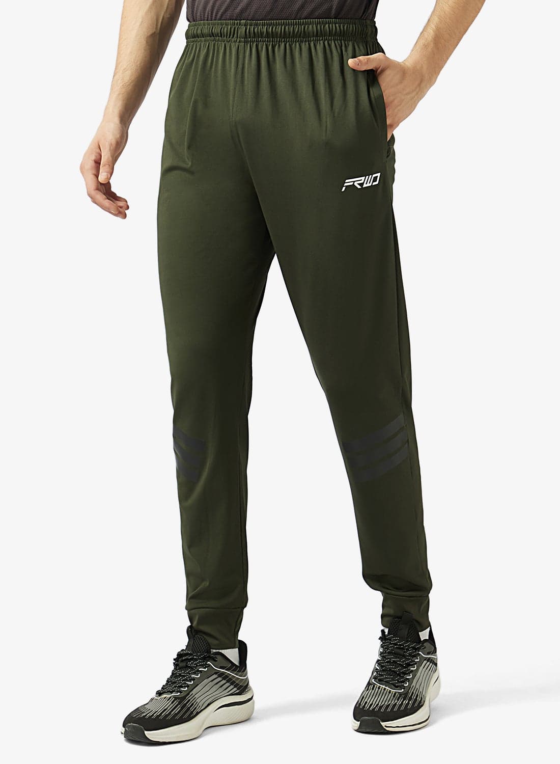 Regular Fit Joggers With 3 Strips Print