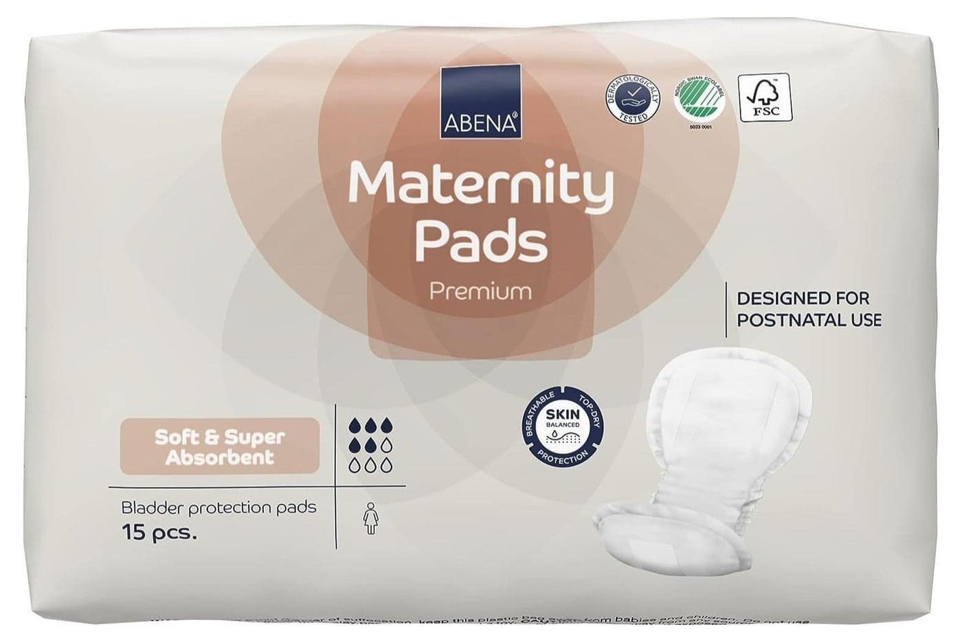 Premium Maternity Pads, Postpartum Essentials, Eco-Friendly Maternity Pads After Birth, Extra Protection, Breathable and Skin Friendly Incontinence Pads Women, Sustainable Maternity Pads - 15PK