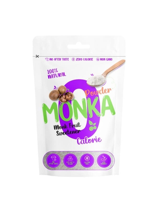 Monka Monk Fruit Sweetener Powder – Zero Calorie Natural Sugar Substitute | Keto & Diabetic Friendly Sweetener | Low Glycemic Sugar Alternative for Coffee, Tea, Baking & Cooking