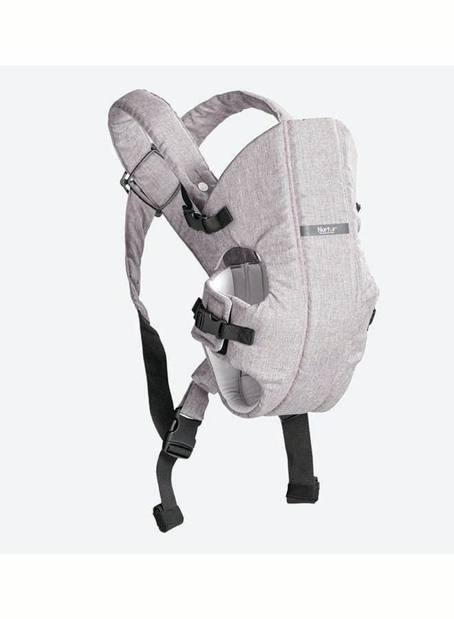 Nurtur Dove Deluxe Infant Baby Carrier – Premium Fabric, Dual-Facing Comfort, Adjustable Cushioned Straps, & Built-In Baby Bib - Grey