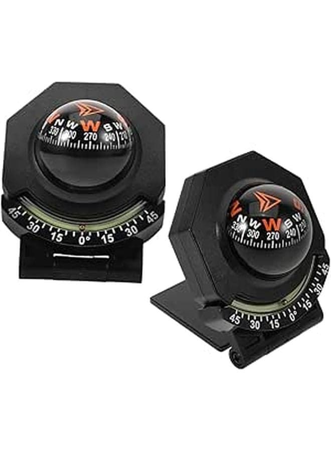 2Pcs Dual Function Compass with Inclinometer for Car Motorcycle Boat Dashboard Navigation