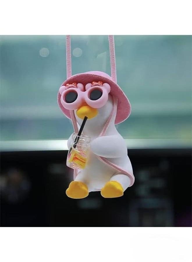 Cool Swinging Duck Car Hanging Ornament, Pendant for Interior Rearview Mirror Decoration, and Car Rear View Mirror Hanging Accessories
