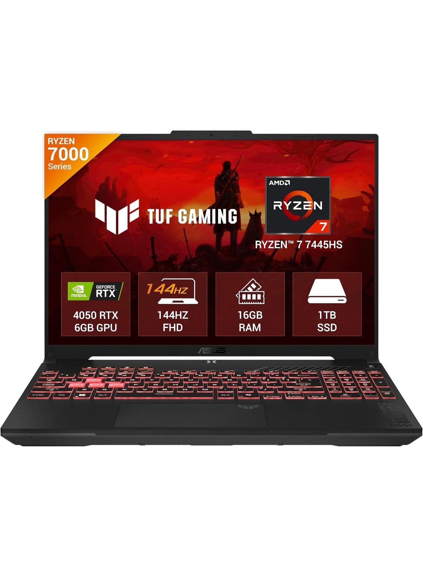 TUF A16 Gaming Laptop With 16-Inch WUXGA Display, AMD Ryzen 7 7445HS Processor/32GB RAM/2TB SSD/6GB NVIDIA Geforce RTX 4050 Graphics Card/Windows 11 Home (Upgraded Version) English Jasper Gray