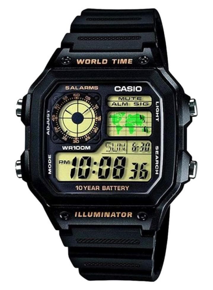 Men Youth Digital Watch AE-1200WH-1BVDF - 45 mm - Black
