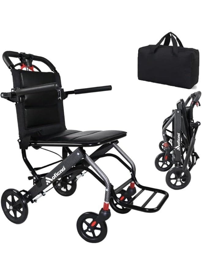Ultralight aluminum alloy wheelchair, travel wheelchair, foldable, lightweight wheelchair with padded seat