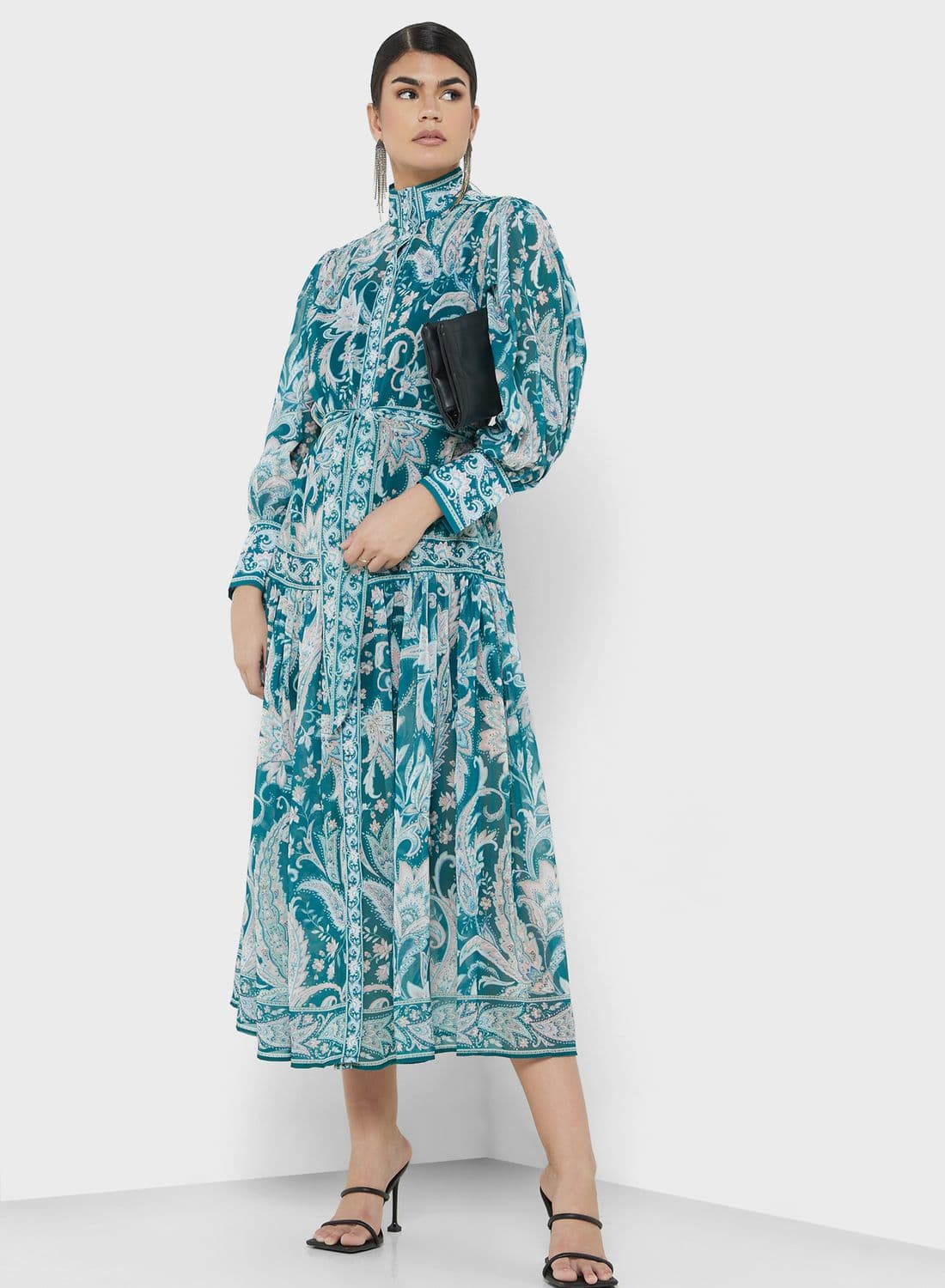 Paisley Print Midi Dress