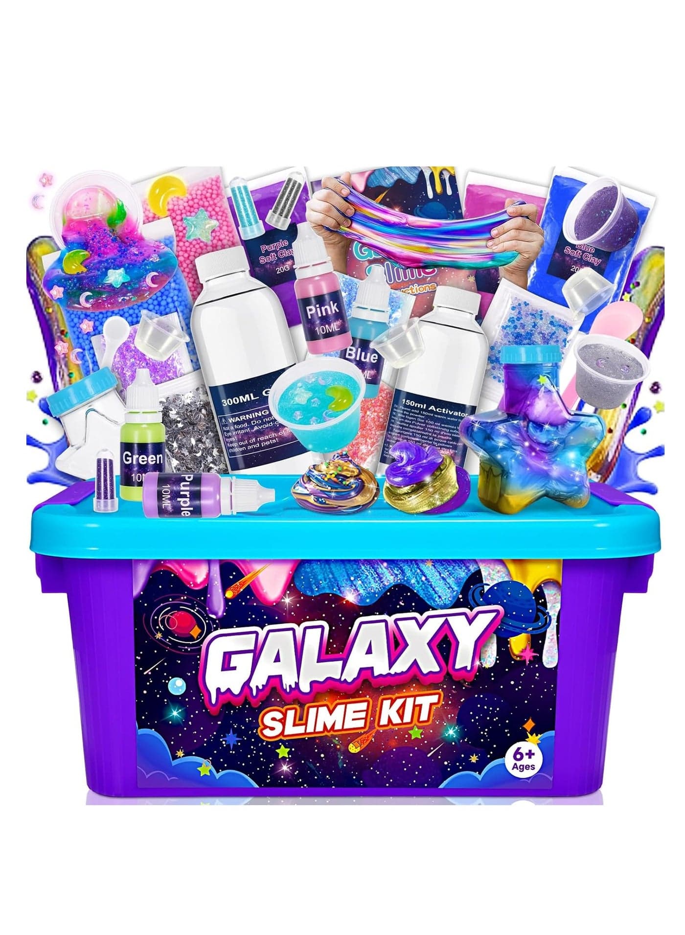 Slime Making Kit for Girls Boys, Jelly Slime With Straws Arts and Crafts Kits DIY Modeling Air Dry Magic Clay, Stress Relief Party Favors 31 Accessories Ice Cream Slime Kit for Kids