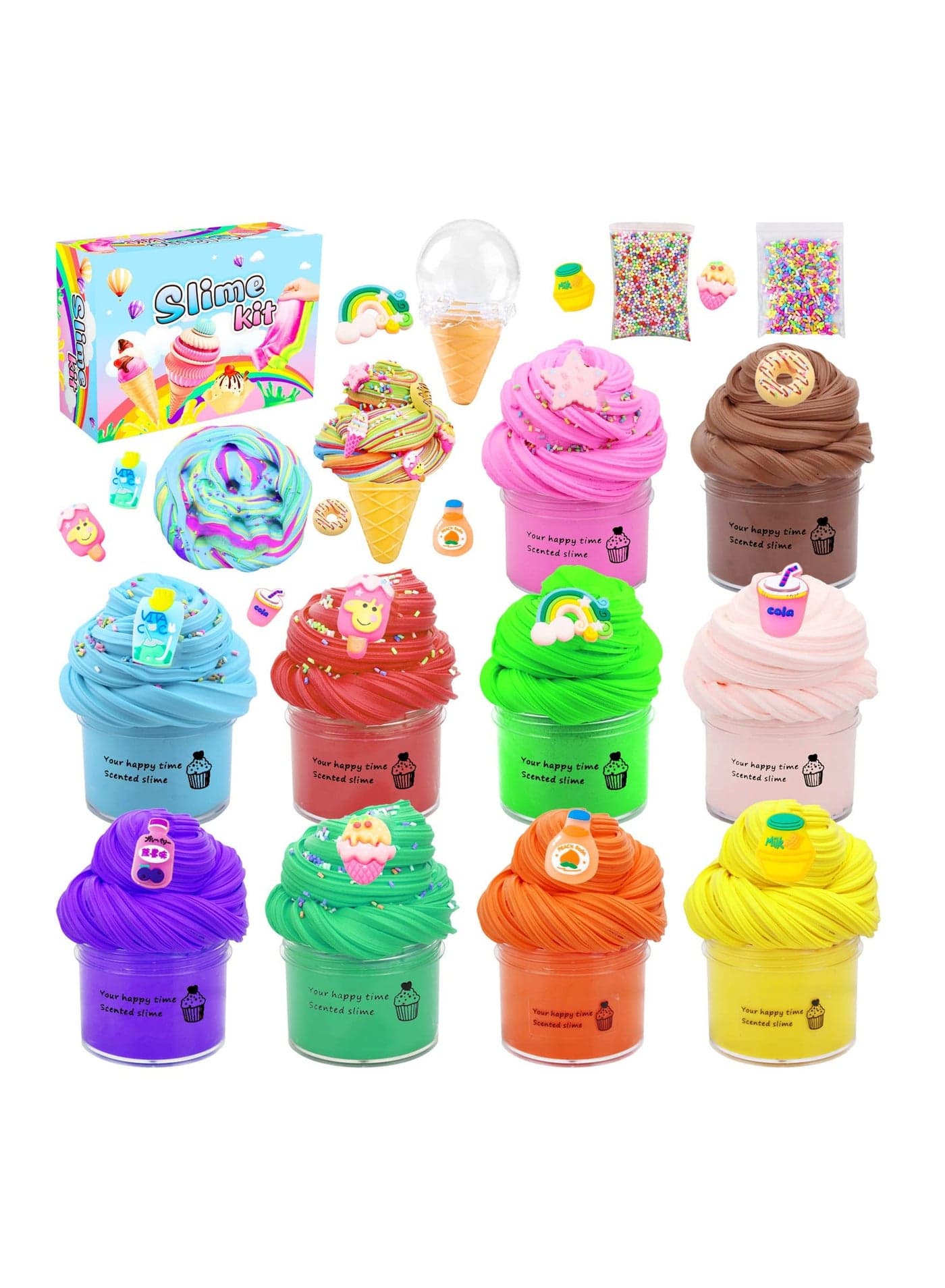 Butter Slime Set 10 Pack,Party Favours,Scented,Soft and NonSticky,Birthday Gifts for Girls and Boys,Stress Relieving Slime Bulk Ice CreamMouldFillers